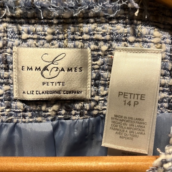 Emma James Blue Tweed Crop Blazer - Picture 2 of 4